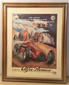 12TH ANNUAL HISTORIC AUTOMOBILE RACES 1985 LAGUNA SECA ALFA ROMEO FRAMED POSTER