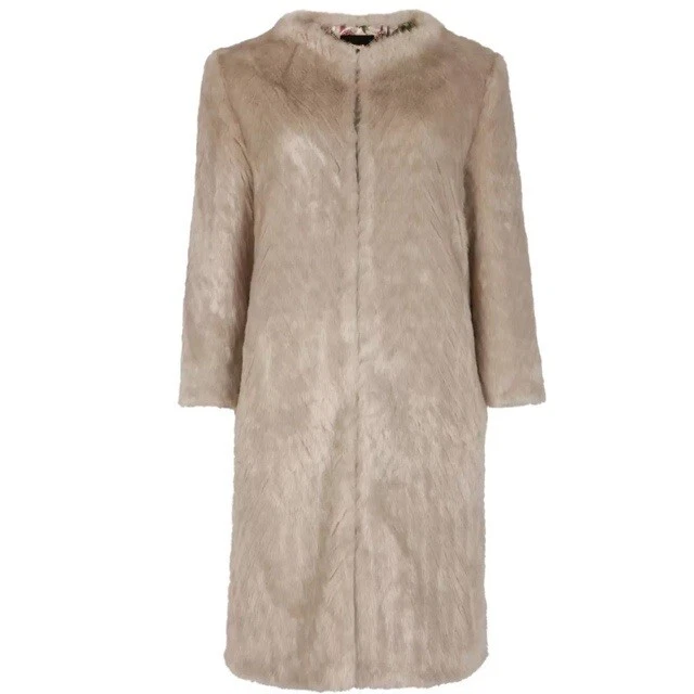 Ted Baker London Risel Chevron Faux Fur Jacket US 4 6 New