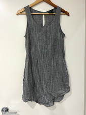 Bobby & Olive Women's Mini Dress Sleeveless 100% Linen Grey Size 0