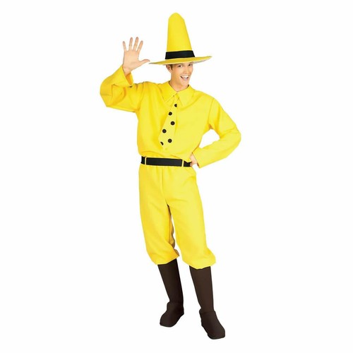 Curious George Uomo nella dimensione CAPPELLO GIALLO O/S Con Licenza  Costume Da Uomo RUBIE'S | eBay