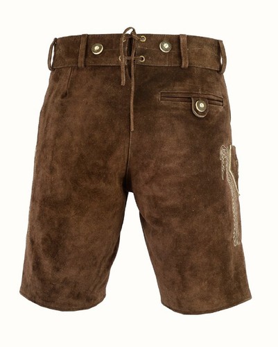 PANTALONES CORTOS DE CUERO OKTOBERFEST ANTIGUOS BÁVAROS HOMBRES CORTOS AUTÉNTICOS HOMBRES TRAJES - Imagen 5 de 6