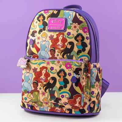 Disney Groovy Princess Loungefly Mini Backpack Ariel Jasmine Tiana BAM Exclusive