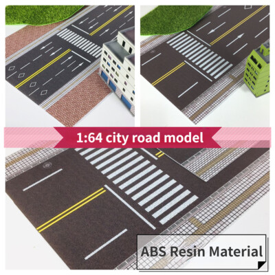 Diorama 1:64 Straßenmodell Stadt Kreuzung Gehweg Szene Display Modell Zubehör