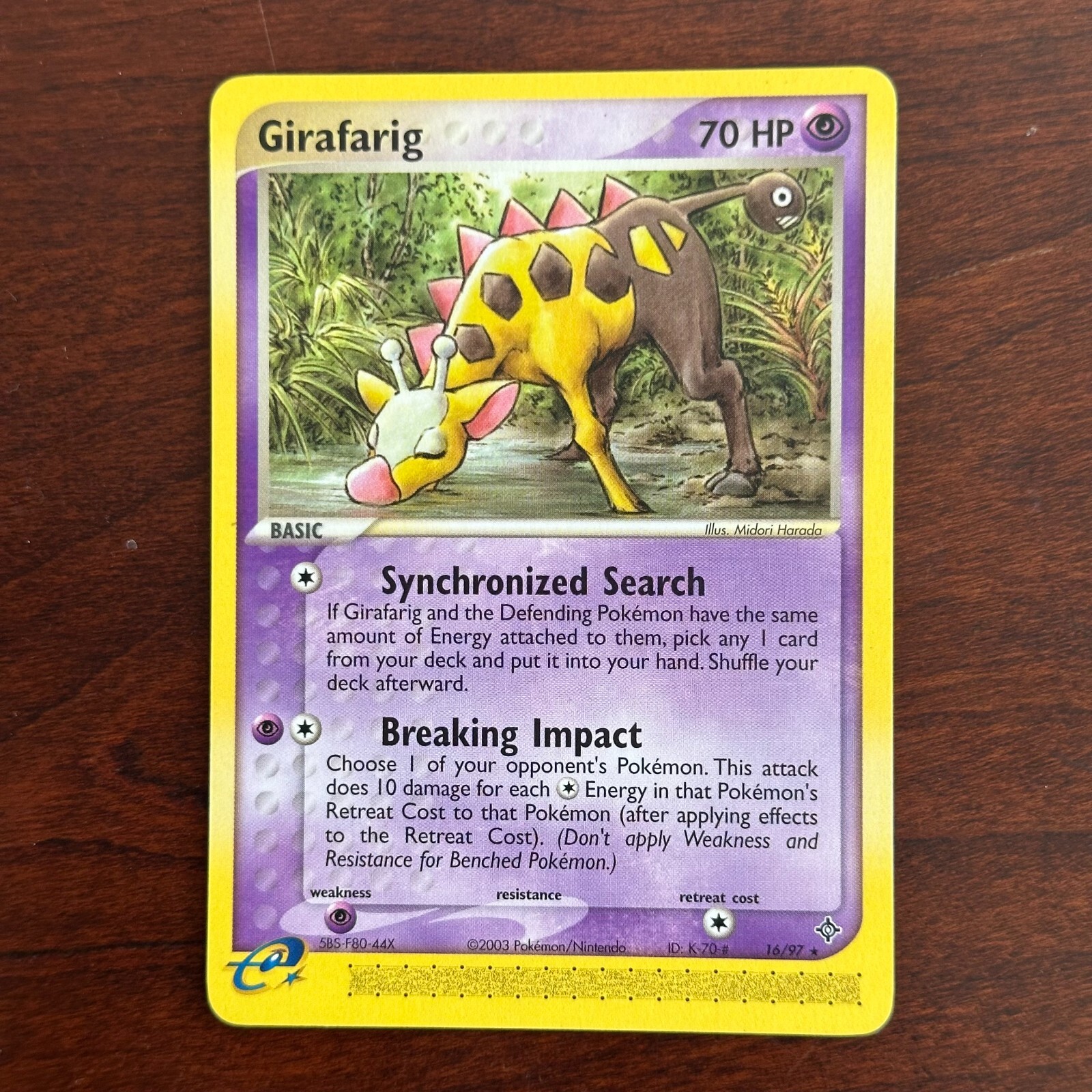 Girafarig 16/97 Non Holo Rare EX Dragon Pokemon Card