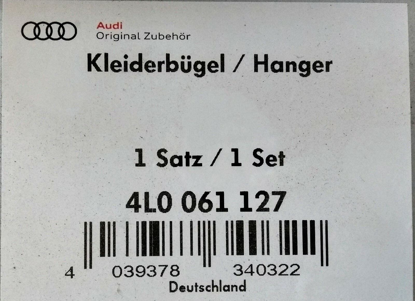 AUDI Kleiderbügel Kopfstütze | Original Zubehör | K-ELECTRONIC