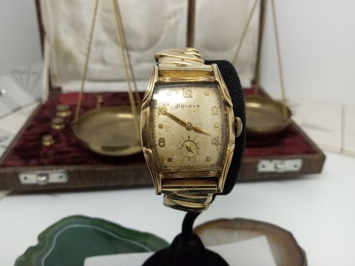 Reloj vintage 1950 BULOVA L7 para hombre banda de belleza art deco suizo oro 10 K F - Imagen 3 de 15