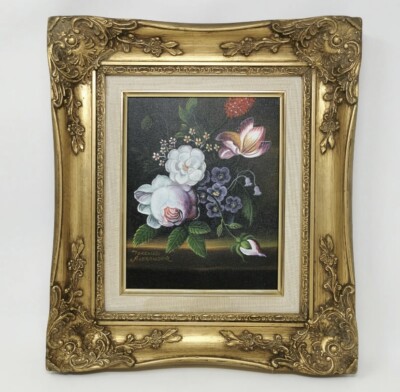Beautiful Still Life Flower Fine Painting By Terence Alexander Signed & Framed