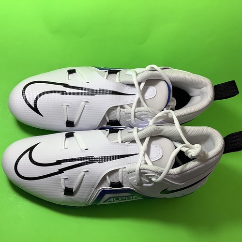 NIKE ALPHA MENACE Men’s Football Cleats Size 13 White w/Blue, Black - Picture 12 of 12
