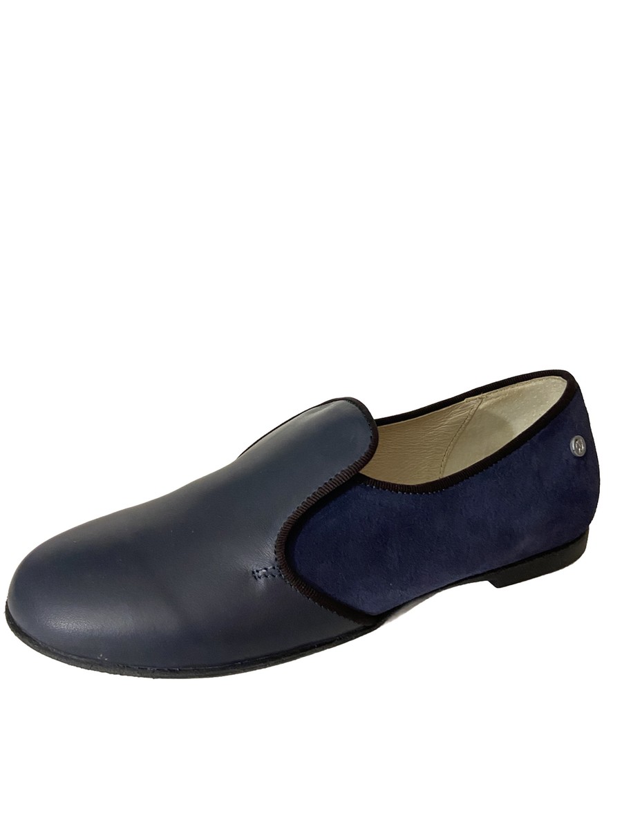 Naturino New Alghero Nappa Suede Leather Loafers Blue Slip 