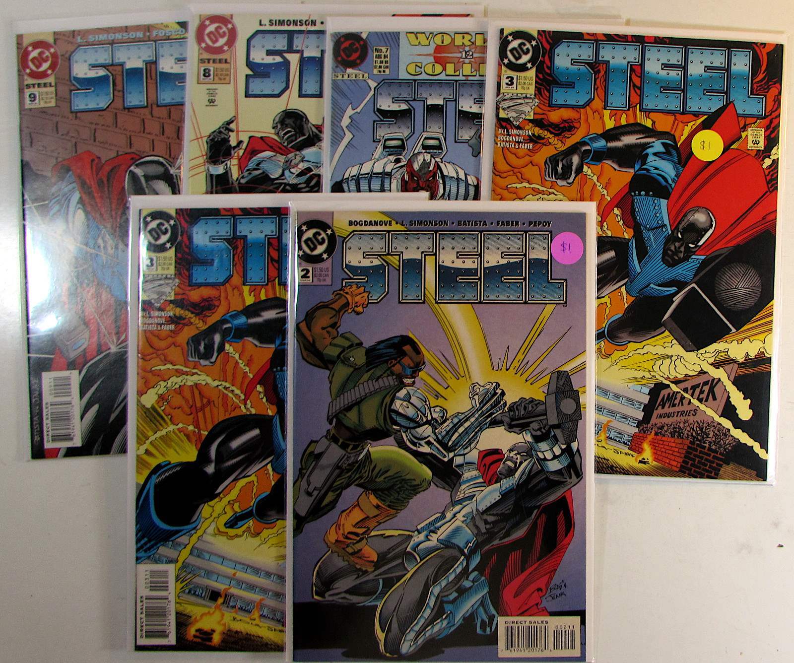 Steel Lot of 6 #9, 8, 7, 3, 3, 2 DC Comics (1994) NM- 1st Print Comic Books