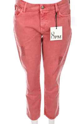 8PM Straight Cut Destroyed Jeans S raspberry NEW