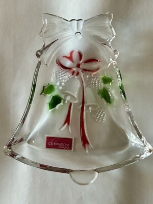 Celebrations By Mikasa Holiday Bells Collection Bell Shaped Crystal Candy Dish