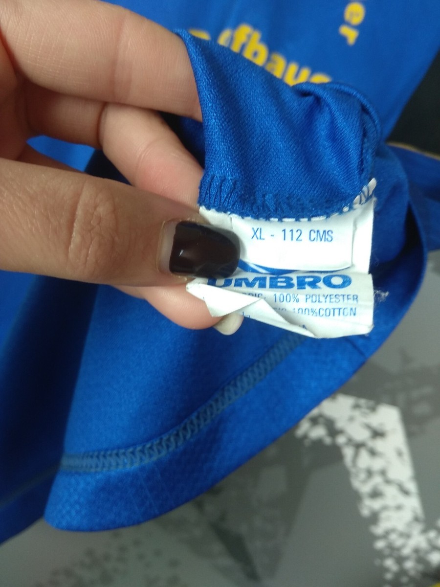 Umbro Vintage Jersey Football Shirt Blue Polyester Mens Size XL