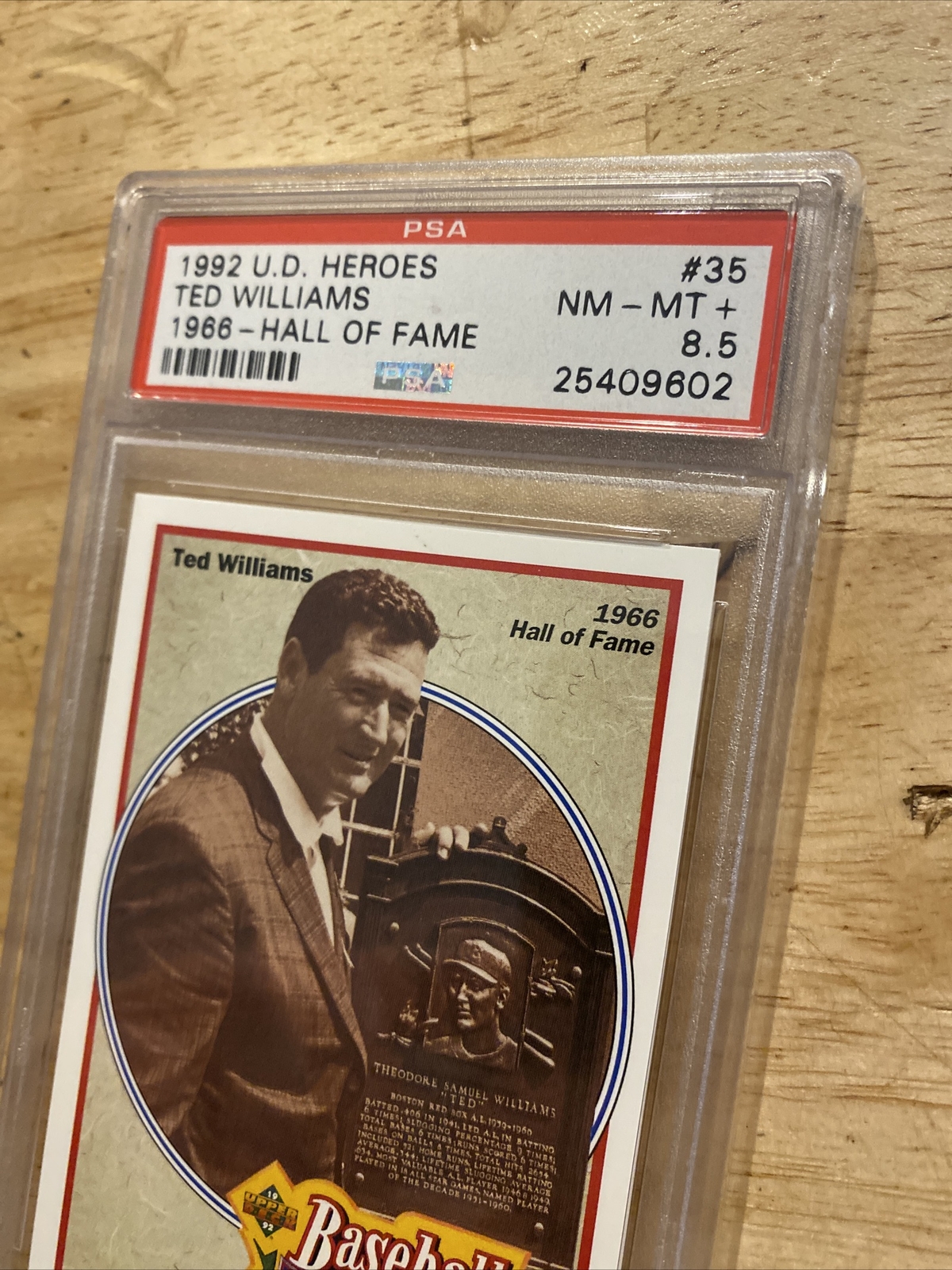 Ted Williams PSA 8.5 Vintage Baseball Card 1992 Upper Deck Boston Red Sox MLB view 4