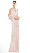Mac Duggal 70184 Blush Pink Cold Shoulder Gown NWT Size 4 Keyhole Maxi