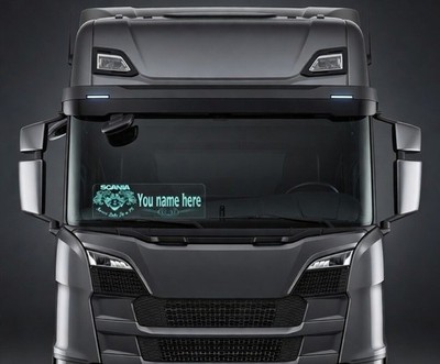 Truck Name Plate Cabin Interior 12V Engraved Usb Led Light,7 color RGB,300x100mm