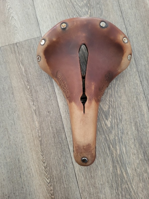 Brooks B17S Ladies Carved Leather Saddle Brown Steel Rails Hand Laced
