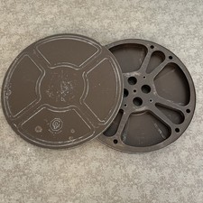 Vintage Goldberg Bros. Metal Film Reel  Canister 16mm 13 3/4  1600 ft