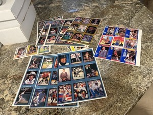 TUFF STUFF + JR UNCUT CARD SHEETS JORDAN MONTANA MANTLE GRIFFEY BO MANY STARS