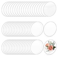 60 StüCk 4 GroßE, Klare, Runde Acrylplatten, Runde Acrylscheiben, Klar1004