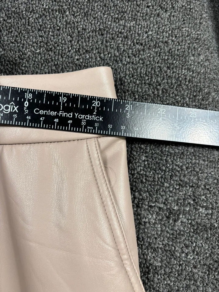 Lane Bryant Faux-Leather Straight Leg Pants Womens Size 20 Taupe Stretch NEW - Image 4 of 4