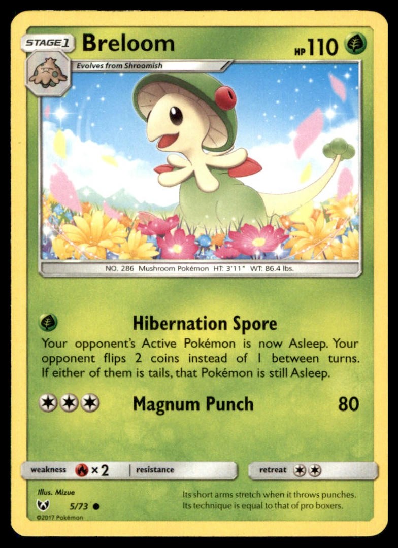 Breloom 5/73 Common Shining Legends Pokemon Lightly Played