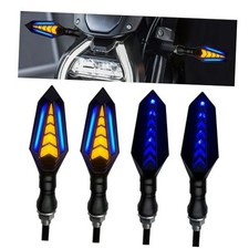 4PCS Motorcycle Turn Signals Indicator, Arrow Shape Sequential Turn Signal Blue