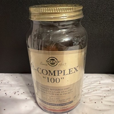 Solgar B-Complex ''100'' 100 Dietary Vitamin Supplements Capsules Exp 1/2027