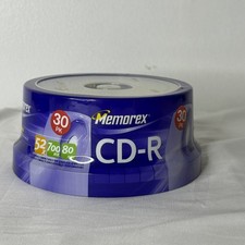 Memorex CD-R 30 Pack Spindle 700MB 80 Min 52X Recordable Blank Discs New Sealed