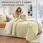 Premium Velvet Quilted Bedspread – Ultrasonic Soft 3-Piece Coverlet Set for Bed