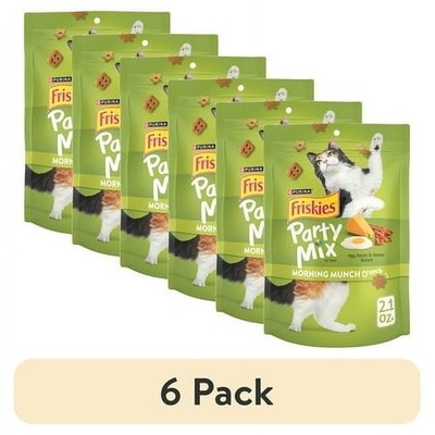 (6 pack)  Morning Munch Crunch Cat Treats, Bacon, Egg, & Cheese, 2.1 oz Bag