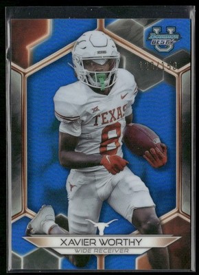 2023 Bowmans Best Xavier Worthy Blue Refactor /150