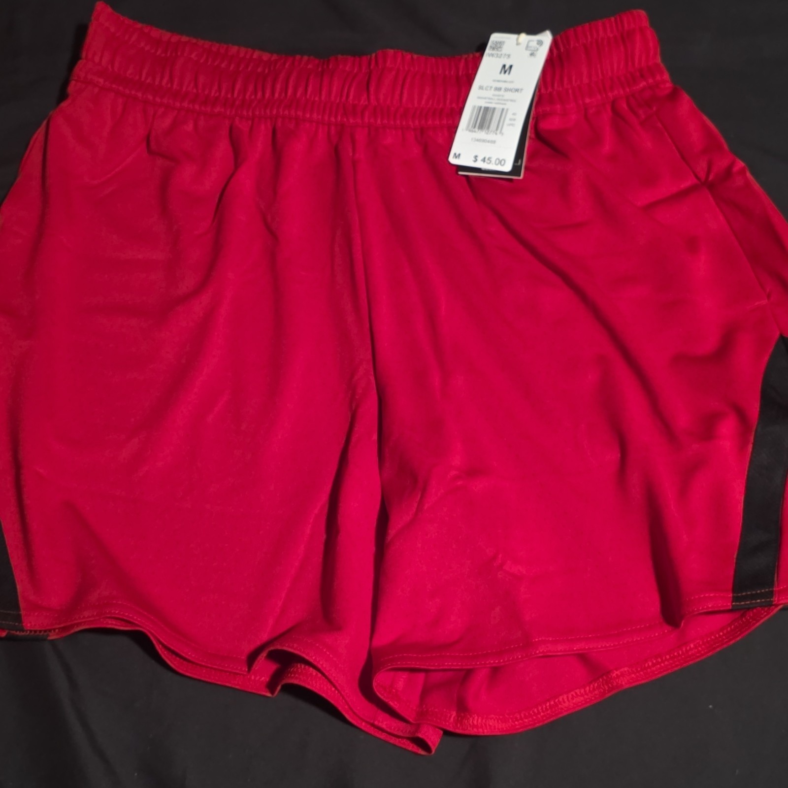 Nike Men's Athletic Shorts Red M Elastic Waist Polyester Machine Washable