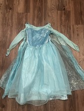 Disney Elsa Costume Dress Girls 5/6 Frozen Princess Gown Halloween with shoes