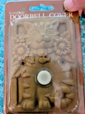 Ceramic Kitty Cat Door Belll lighted lighted