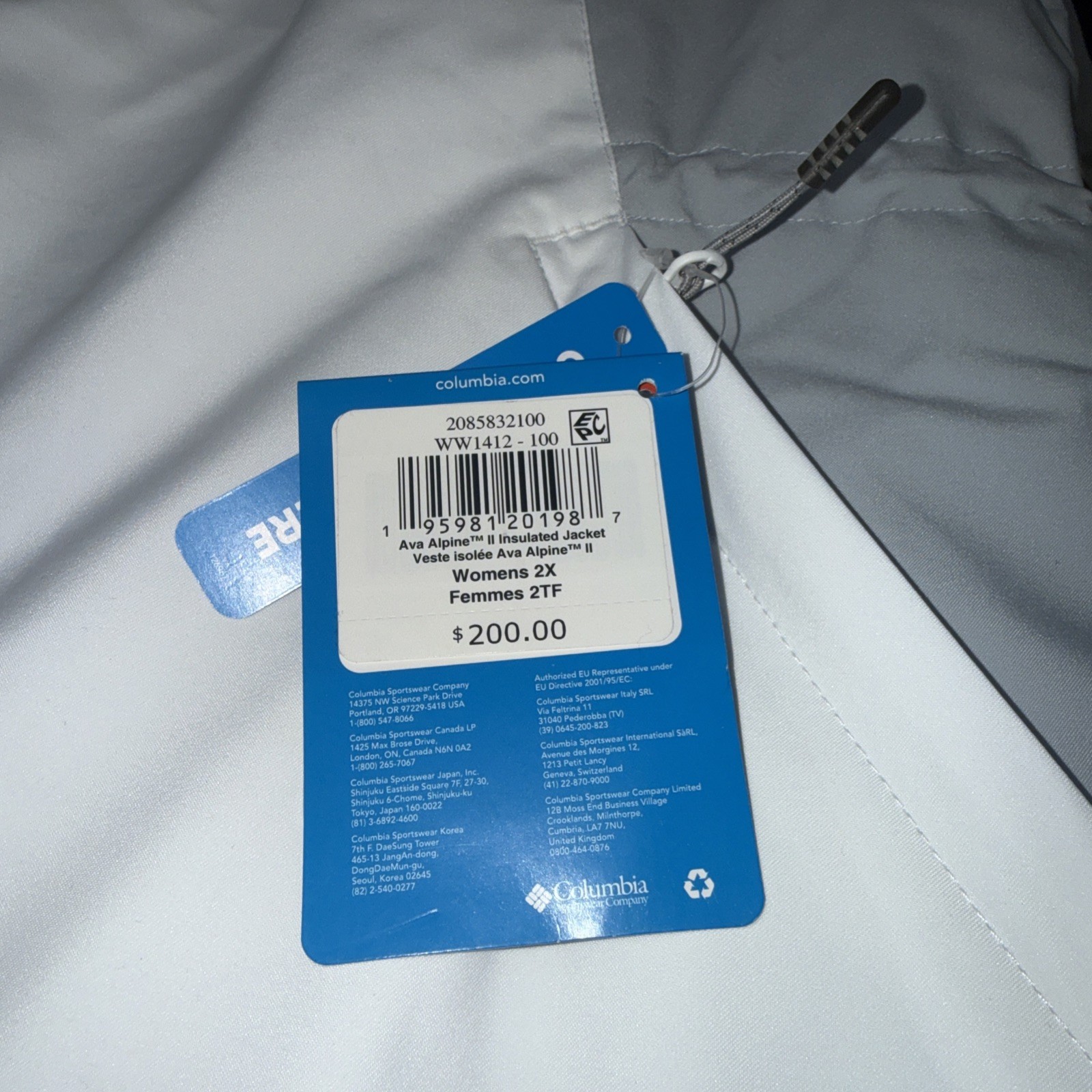 NEW Columbia Womens 2X Ava Alpine II Insulated Jacket WK1412-100 WHITE GREY $200 image 8