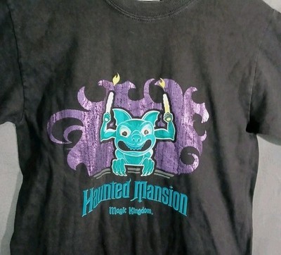 Vintage Haunted Mansion Disney Shirt Small Black  Gargoyle Black Magic Kingdom