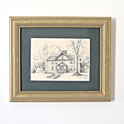 Vintage 1992 LITTLE WOMEN ALCOTTS HOME Ink Illustration SIGNED ALTSHULER