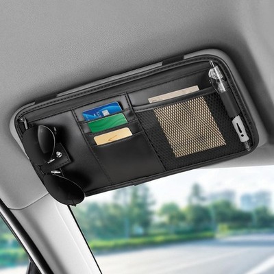 Auto Sonnenblende Organizer, Autozubehör PU Leder Aufbewahrungstasche, Sonnenbrille H