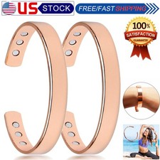Copper Bracelet for Men and Women, Copper Magnetic Bangle with Magnets Jewelry