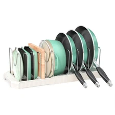 Pots and Pans Organizer for under Cabinet, Pan Pot Organizers inside Cabinet,...
