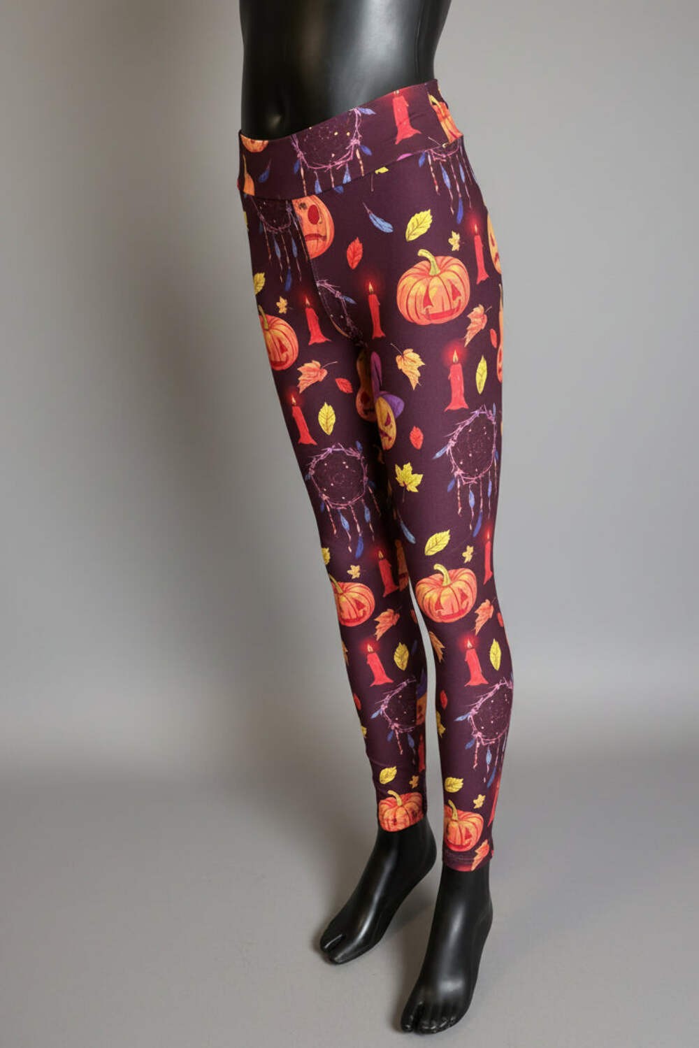 Leggings de calabaza gruñona inspirados en Halloween para niñas, elección de tallas, ¡nuevos!