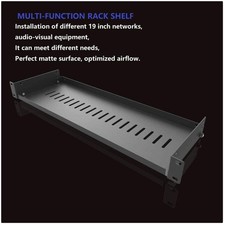 1U Vented Cantilever Server Rack Shelf 6" Depth - Black