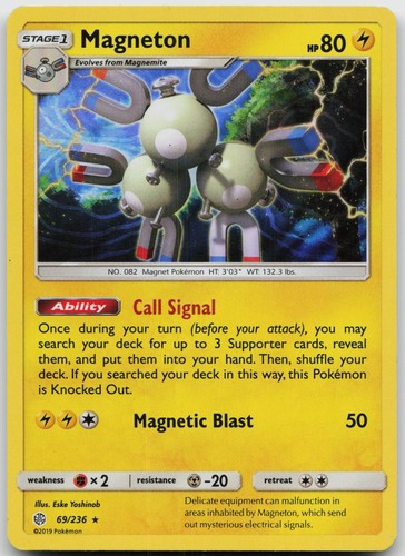 Magneton 69/236 Holo Rare Cosmic Eclipse Pokemon Lightly Played