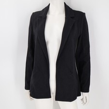 Matty M Women's Black Open Front Blazer Jacket Stretch Knit Size Small New