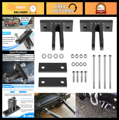 Universal Bolt-On Base Plate Bracket Kit for Tow Bars - 5000 lbs, 25 Packs, Fits