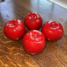 Vintage Red Ceramic Apple Candle Holder Covers 4 Tea Light Votive Shades Decor Vintage Red Ceramic Apple Candle Holder Covers 4 Tea Light Votive Shades Decor
