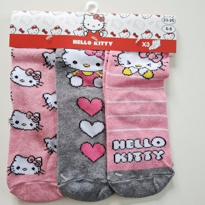 Hello Kitty Socken Strümpfe 3er Set Baumwolle Gr. 27-30 Mädchen Neu