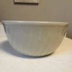 Vintage Anchor Hocking Fire King Swirl White Milk Glass Mixing Bowl Made USA