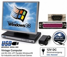 Compact PC 17 " 43cm TFT Serial Parallel USB 40GB HDD Windows 98se RS-232 Lpt